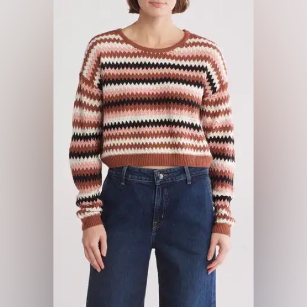 NEW NYC KNITS  Multicolor Zigzag Knit Sweater XL